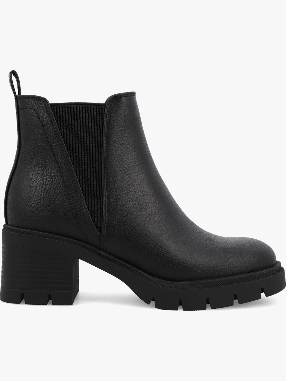MIA Black Chelsea Lug-Heel Ankle Booties SZ 7.5